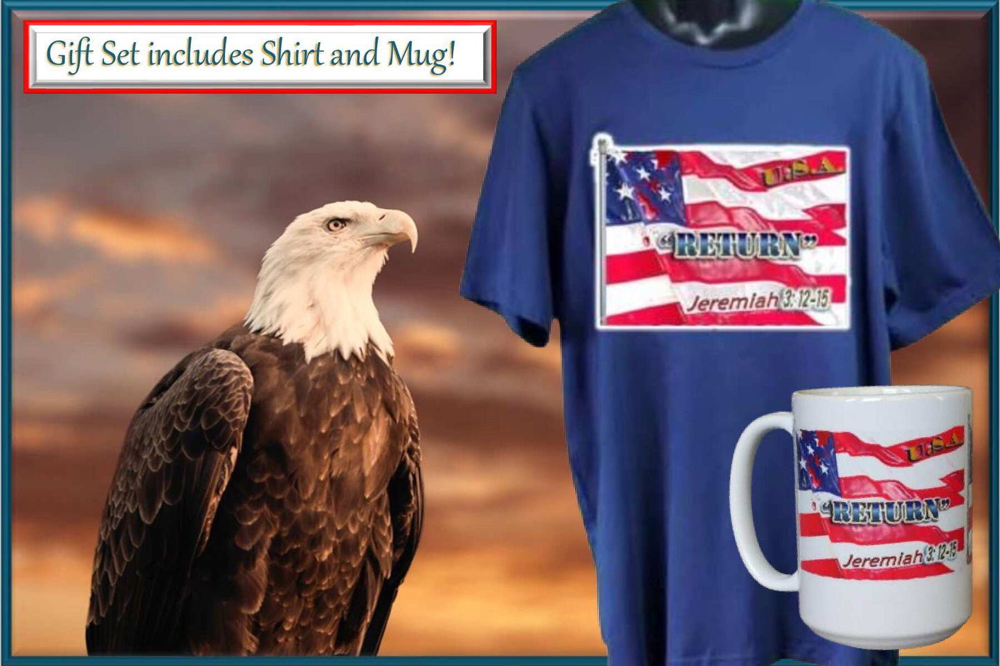 U.S.A. Return Jeremiah 3:12-15 Gift Set - Blue www.justsaynpromos.com