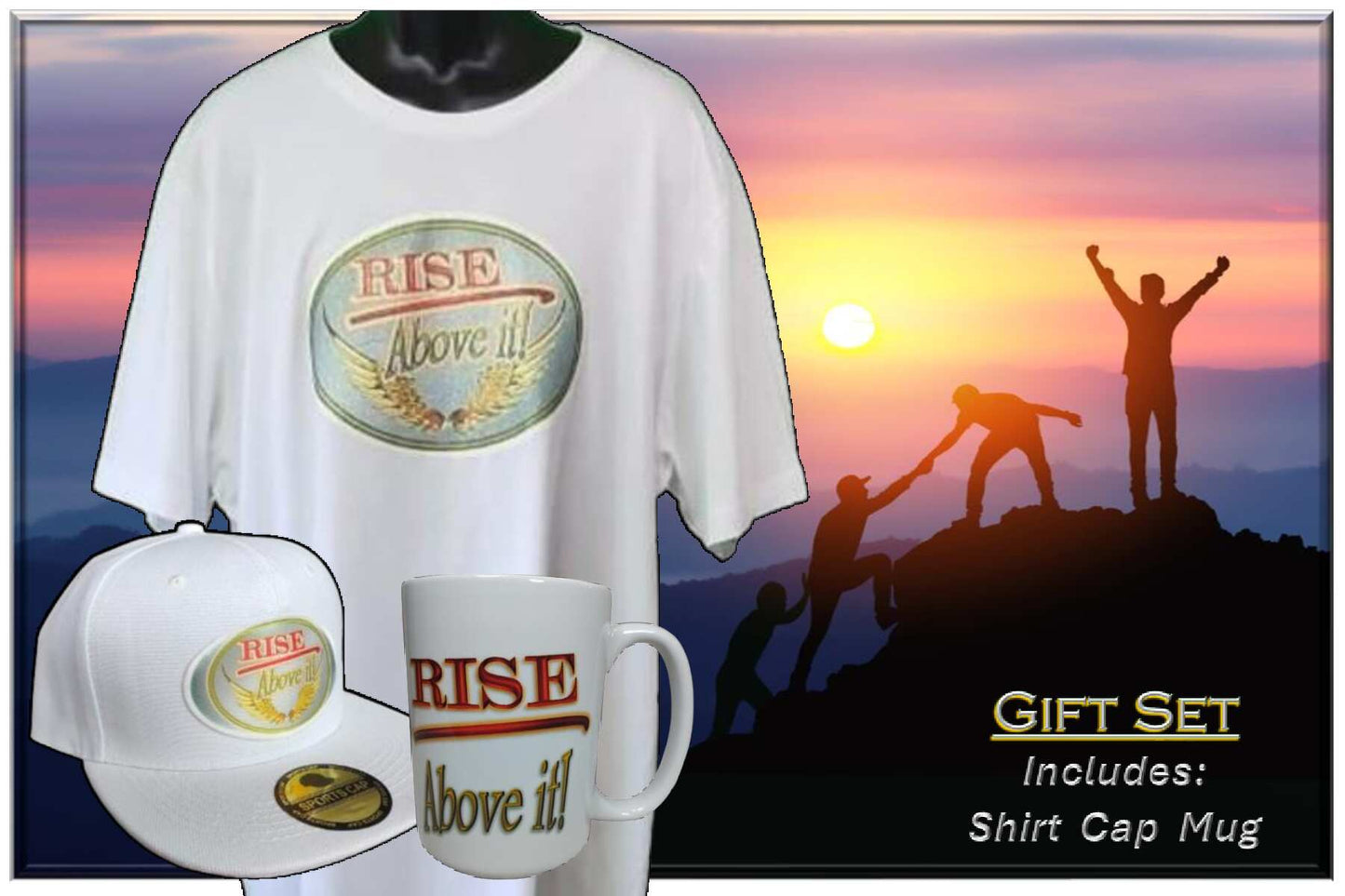 Rise Above It! Gift Set - White www.justsaynpromos.com