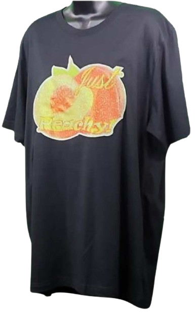 Just Peachy! π Adult Unisex Graphic Tee - XL - Black www.justsaynpromos.com