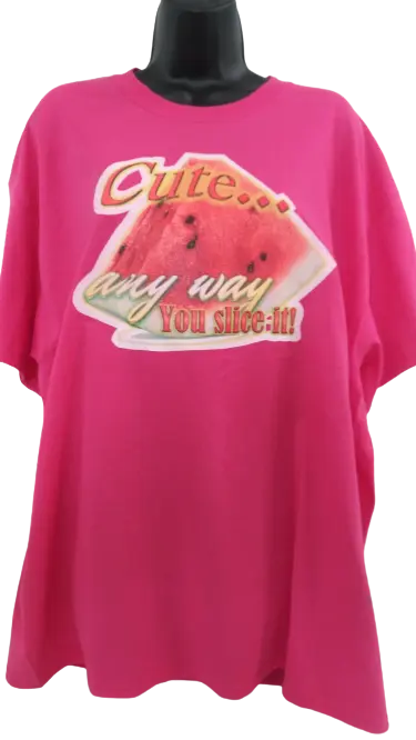 Cute... Any Way You Slice It! π Adult Unisex Graphic Tee - XL - Dark Pink www.justsaynpromos.com