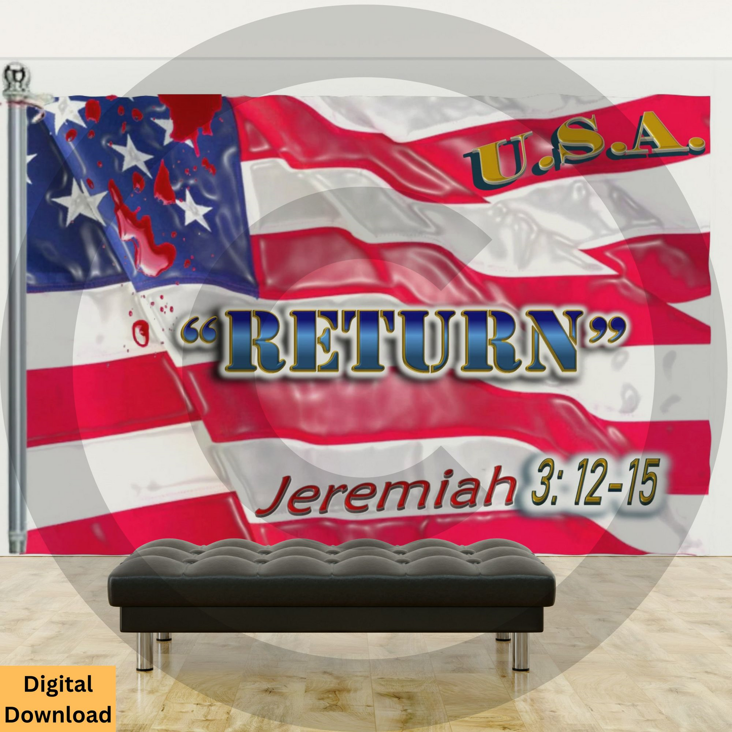 U.S.A. Return Jeremiah 3:12-15 Digital Wall Art