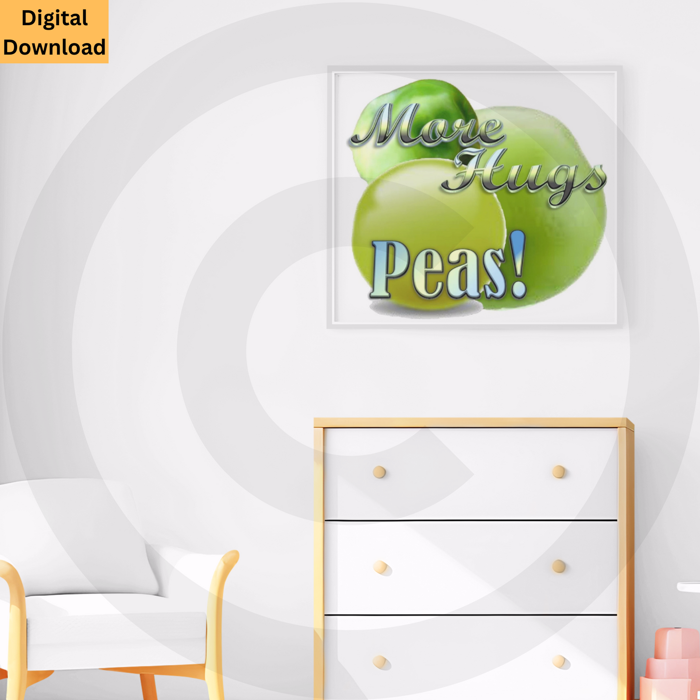 More Hugs Peas! Digital Wall Art