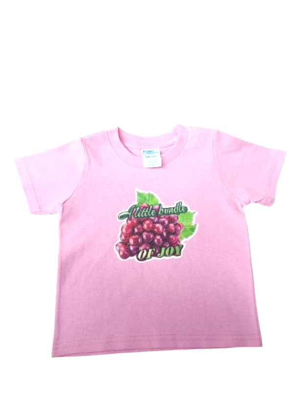 A Little Bundle of Joy Red Grapes Toddler Shirt Pink