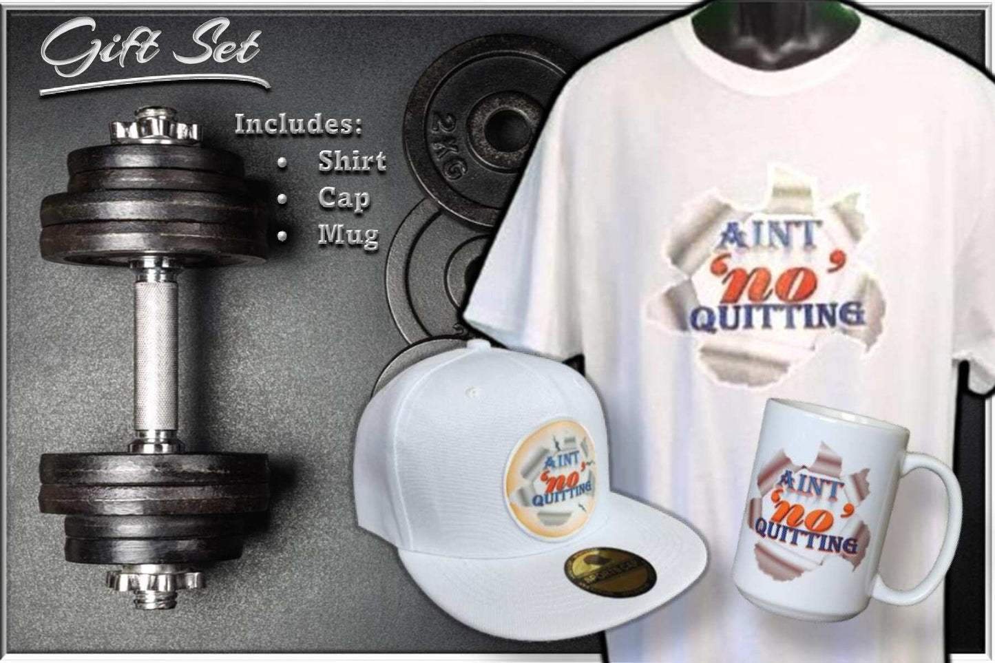 Aint 'no' Quitting Gift Set - White