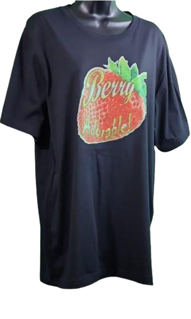 Berry Adorable! Adult Unisex Graphic Tee - XL - Black