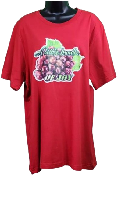 A Little Bundle of Joy🍇 Custom Red Grapes Adult Unisex Graphic Tee