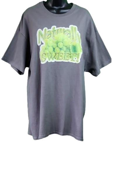 Naturally Sweet!🍇Green Grapes Adult Unisex Graphic Tee - XL - Dark Grey