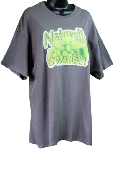 Naturally Sweet!🍇Green Grapes Adult Unisex Graphic Tee - XL - Dark Grey