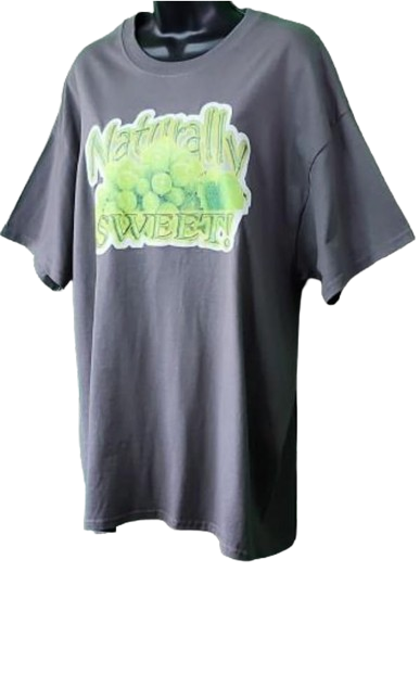 Naturally Sweet!🍇Green Grapes Adult Unisex Graphic Tee - XL - Dark Grey