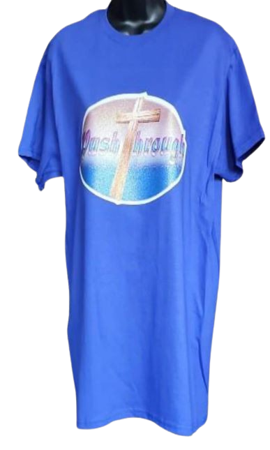 Push Through ✝️ Adult Unisex Graphic Tee - Blueish Purple