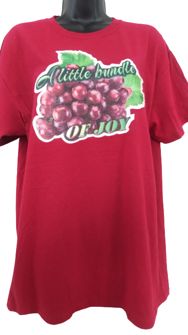 A Little Bundle of Joy Red Grapes Adult Unisex T-Shirt Burgundy