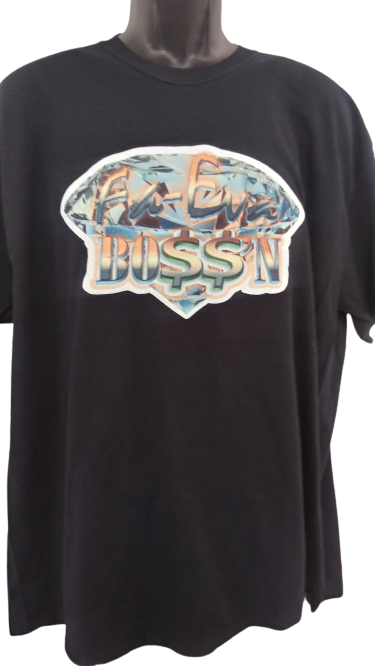 Fa-Eva Boss'n Diamond and Money Signs Adult Unisex T-Shirt Black
