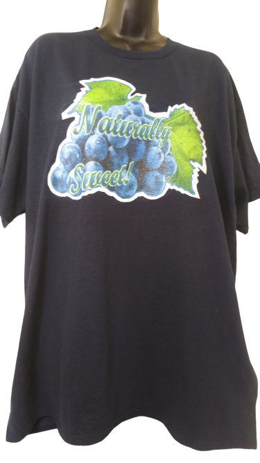 Naturally Sweet! Blue Grapes Adult Unisex T-Shirt Navy Blue
